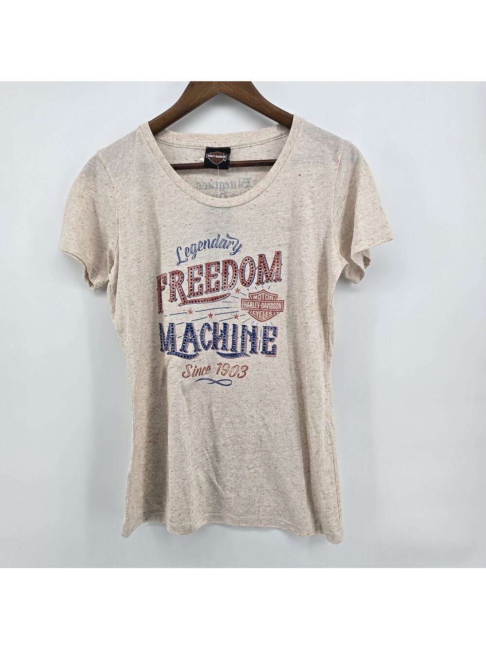 NWT Harley-Davidson women's grey scoop neck‎ t-shirt Logo Print Sz Large